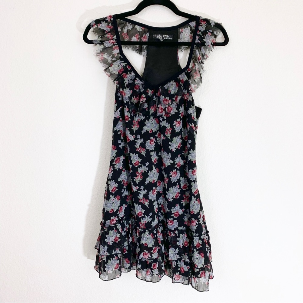 Guess Black Floral Dress Size S